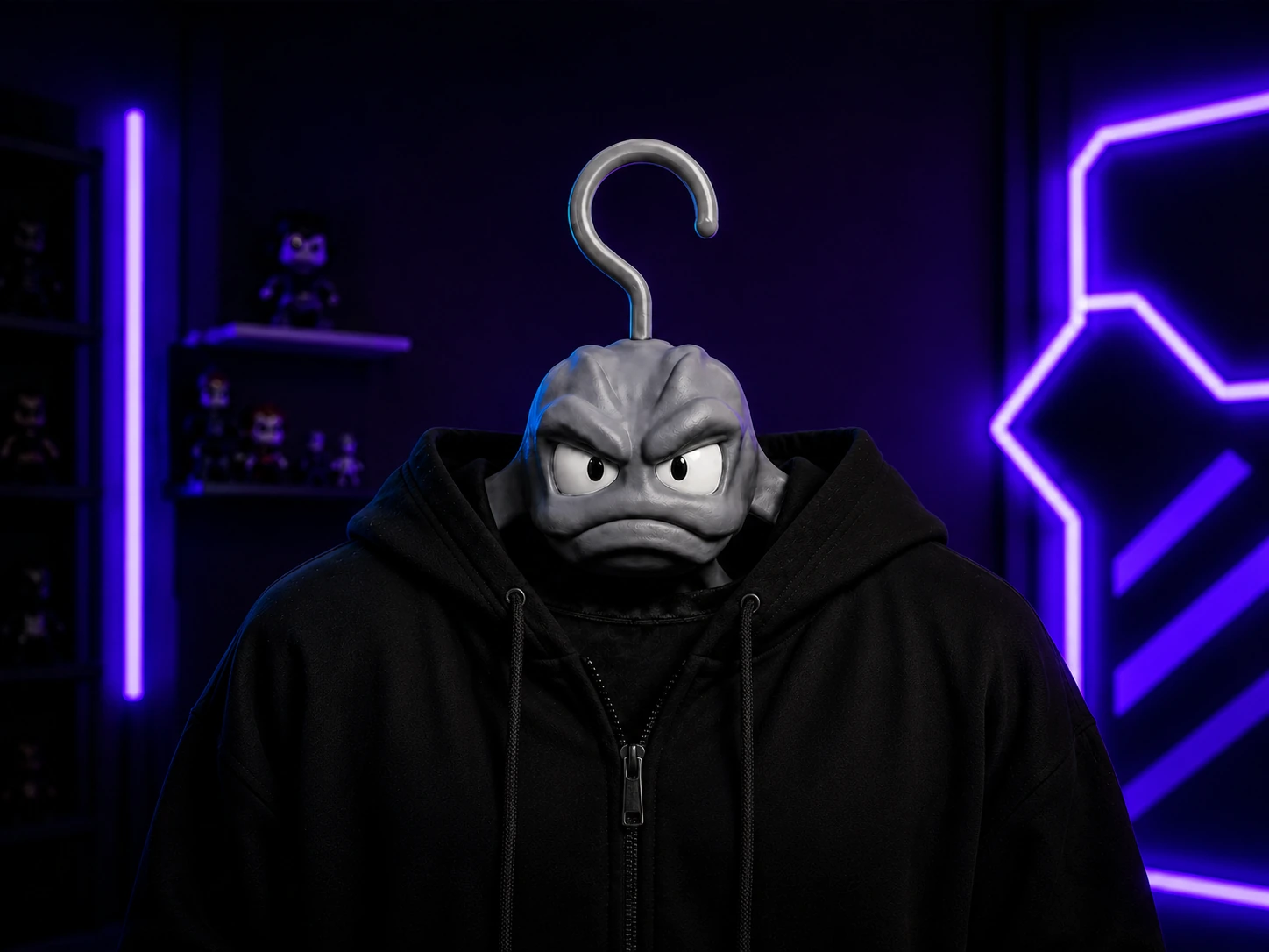 GeoHanger hero product in a neon gaming room
